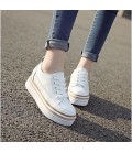 Women's Shoes Leather Winter Comfort Sneakers Low Heel Round Toe