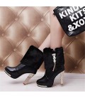 Women Cotton Warm High-heeled Shoes Winter Snow Boots