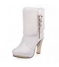 Women Cotton Warm High-heeled Shoes Winter Snow Boots