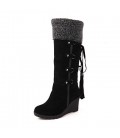 Winter Fashion Scrub Snow Boots Wedges Knee-high Slip-resistant Boots