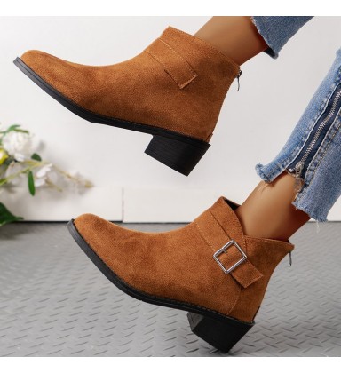 Belt buckle short boots Martin boots fashion boots Belt buckle short boots Martin boots fashion boots