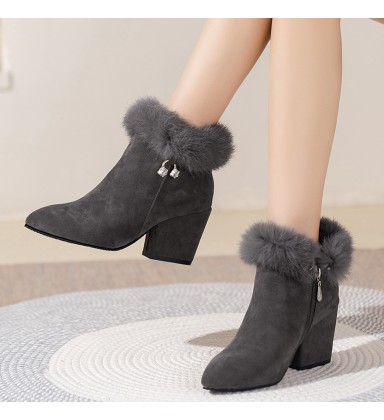 Winter plus suede thick heel high heels Martin boots for women Winter plus suede thick heel high heels Martin boots for women