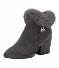 Winter plus suede thick heel high heels Martin boots for women