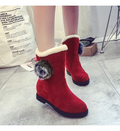 Autumn and winter height increasing short boots, sweet snow boots for women Autumn and winter height increasing short boots, sweet snow boots for women