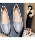 Golden soft soled bean shoes for women