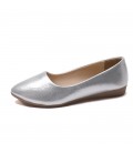 Golden soft soled bean shoes for women