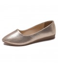 Golden soft soled bean shoes for women