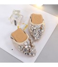 New shallow mouth rhinestone flat bottomed scoop shoes