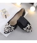 New shallow mouth rhinestone flat bottomed scoop shoes