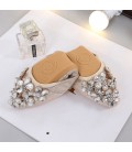 New shallow mouth rhinestone flat bottomed scoop shoes