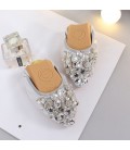New shallow mouth rhinestone flat bottomed scoop shoes