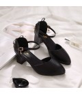 New versatile single shoe women's one button soft leather high heels