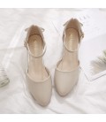 New versatile single shoe women's one button soft leather high heels