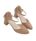 New versatile single shoe women's one button soft leather high heels