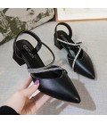 New Summer Baotou Coarse Heel Diamond High Heel Women's Shoes