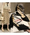 Pointed toe bag heel, thick heel, high-heeled fashion women's shoes
