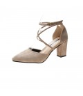 Pointed toe bag heel, thick heel, high-heeled fashion women's shoes