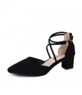 Pointed toe bag heel, thick heel, high-heeled fashion women's shoes