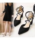 Pointed toe bag heel, thick heel, high-heeled fashion women's shoes