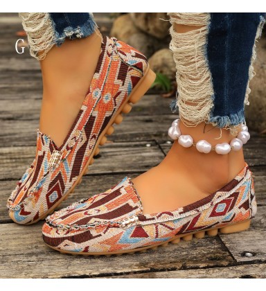 New women's casual flat bean shoes