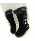 Women's Winter Fashion Boots Leatherette Dress Flat Heel 