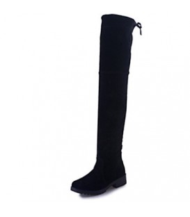Women's Winter Comfort PU Casual Low Heel Lace-up Boots
