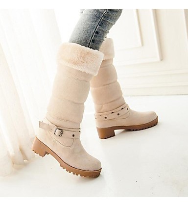 Women's Winter Snow Boots Faux Suede Dress Chunky Heel Women's Winter Snow Boots Faux Suede Dress Chunky Heel