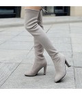 Women Stretch Faux Suede Slim Thigh High Boots Sexy Fashion Over the Knee Boots