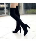 Women Stretch Faux Suede Slim Thigh High Boots Sexy Fashion Over the Knee Boots