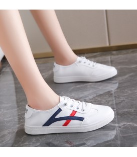 Women's Leather Casual Shoes - Versatile Non-Slip White Sneakers for Students