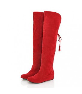 Women's Winter Suede Dress Low Heel Lace-up Snow Boots