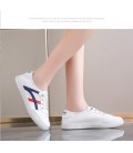 Women's Leather Casual Shoes - Versatile Non-Slip White Sneakers for Students