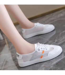 Women's Leather Casual Shoes - Versatile Non-Slip White Sneakers for Students