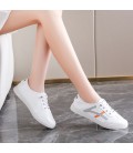 Women's Leather Casual Shoes - Versatile Non-Slip White Sneakers for Students