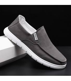 Men's Slip-On Loafer Shoes, Beijing Style Breathable Canvas Casual Kung Fu Shoes