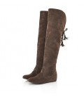 Women's Winter Suede Dress Low Heel Lace-up Snow Boots
