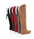 Women's Winter Suede Dress Low Heel Lace-up Snow Boots