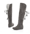 Women's Winter Suede Dress Low Heel Lace-up Snow Boots