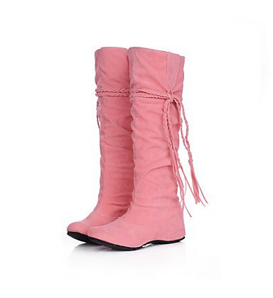 Women's Fall Winter Suede Casual Wedge Heel Ruffles Lace-up shoes Women's Fall Winter Suede Casual Wedge Heel Ruffles Lace-up shoes