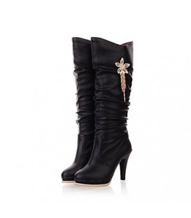 Women's Fall Winter Fashion Boots Leatherette Dress Stiletto Heel 