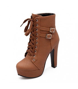 Women's Shoes Leatherette Chunky Heel Riding Boots
