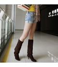 Women's Fall Winter Leatherette Casual Stiletto Heel