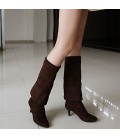 Women's Fall Winter Leatherette Casual Stiletto Heel