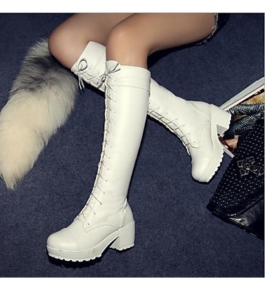 Women's Spring Fall Winter Leatherette Casual Chunky Heel Women's Spring Fall Winter Leatherette Casual Chunky Heel