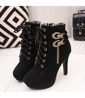 Women's Boots Winter Comfort PU Casual Stiletto Heel