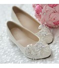 Women's Shoes Leather Flat Heel Pointed Toe Flats