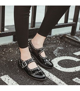 Women's Flats Comfort Patent Leather Casual Black