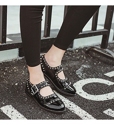Women's Flats Comfort Patent Leather Casual Black