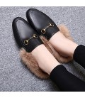 Women's Flats Winter Others Leatherette Casual Flat Heel Black