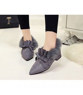 Women's Flats Winter Mary Jane Suede Casual Flat